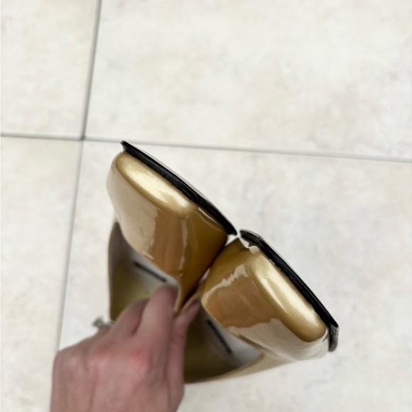 Stuart Weitzman lisa champagne gold block heels size 5 - Picture 8 of 8
